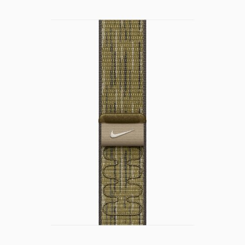 Apple Watch Series 10 42mm, Jet Black Aluminum Case with Nike Sport Loop - Green/Grey