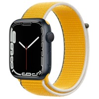 Apple Watch Series 7 45 мм, из алюминия «Тёмная ночь», спортивный браслет Ярко-жёлтый