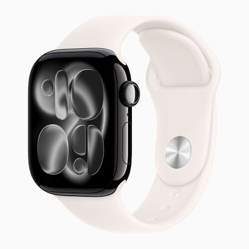 Apple Watch Series 11 46mm, Jet Black Aluminum Case with Sport Band - Light Blush