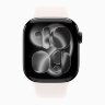 Apple Watch Series 11 46mm, Jet Black Aluminum Case with Sport Band - Light Blush