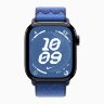 Apple Watch Series 11 42mm, Jet Black Aluminum Case with Nike Sport Loop - Blue Ribbon