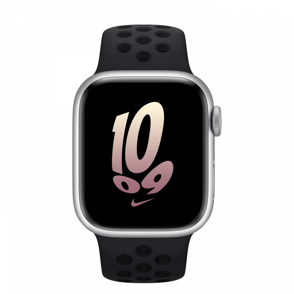 Apple Watch Series 8 Nike Aluminum Silver 41mm Black Black band