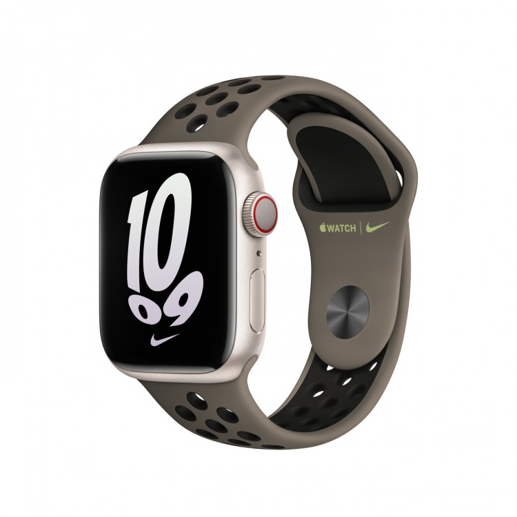 Nike Sport Band 45mm Apple Watch M L Olive Grey Black