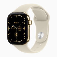 Apple Watch Series 12 42mm, Radiant Gold Titanium Case with Sport Band - Sand