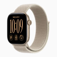 Apple Watch Series 12 42mm, Light Gold Aluminum Case with Sport Loop - Limestone