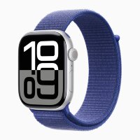 Apple Watch Series 10 46mm, Silver Aluminum Case with Sport Loop - Ultramarine