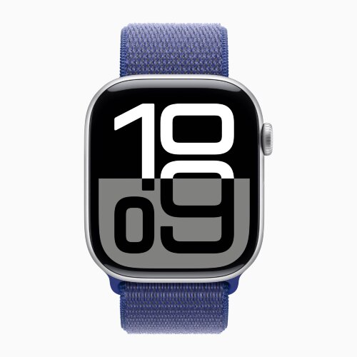 Apple Watch Series 10 46mm, Silver Aluminum Case with Sport Loop - Ultramarine