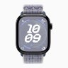 Apple Watch Series 10 42mm, Jet Black Aluminum Case with Nike Sport Loop - Grey/Blue