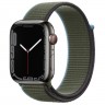 Apple Watch Series 7 45 мм, Сталь графитового цвета, спортивный браслет Оливковый