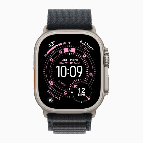 Apple Watch Ultra 3 49mm Titanium Case with Black Alpine Loop (S)