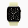 Apple Watch Series 11 42mm, Natural Titanium Case with Sport Loop - Neon Yellow