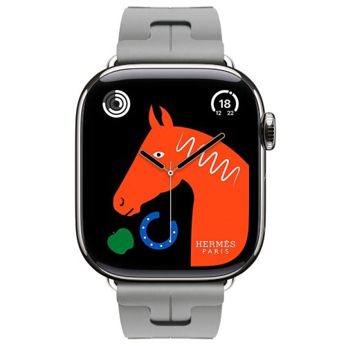 Apple Watch Hermes Series 12 42mm, спортивный ремешок Kilim серый