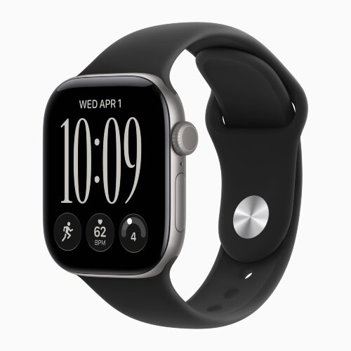 Apple Watch Series 12 42mm, Space Gray Aluminum Case with Sport Band - Black