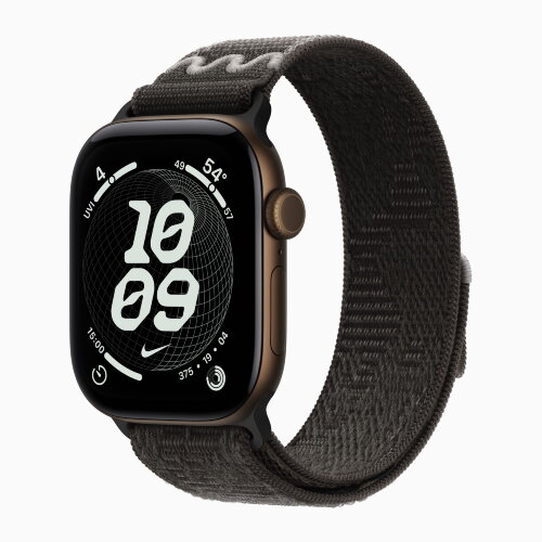 Apple Watch Series 12 46mm, Dark Bronze Aluminum Case with Nike Sport Loop - After Dark Black