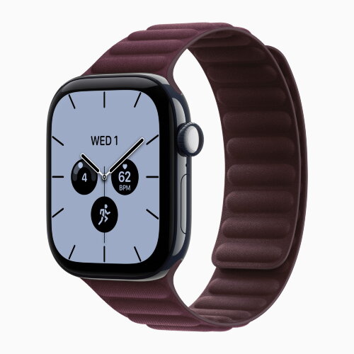 Apple Watch Series 12 46mm, Night Blue Ceramic Case with Magnetic Link - Burgundy
