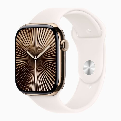 Apple Watch Series 10 42mm, Gold Titanium Case with Sport Band - Light Blush