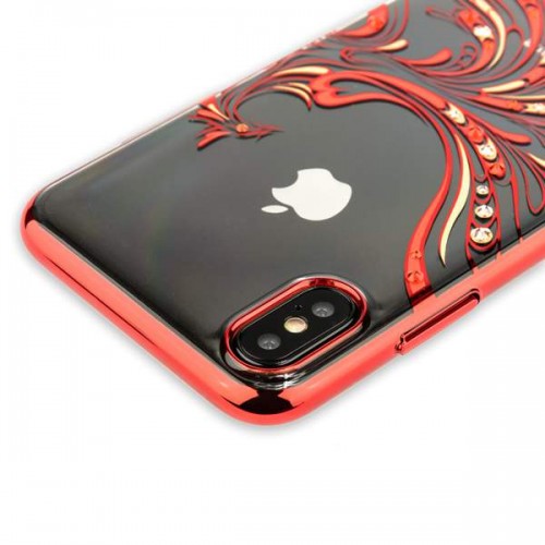 Пластиковая чехол-накладка KINGXBAR для iPhone X - красный (Полет)