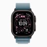 Apple Watch Ultra 3 49mm Black Titanium Case with Light Blue Alpine Loop (L)