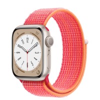 Apple Watch Series 8 41mm, Starlight Aluminum Case with Sport Loop - Red