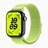 Apple Watch Series 11 42mm, Jet Black Aluminum Case with Nike Sport Loop - Volt Splash