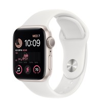 Apple Watch SE (2022) 40mm, Starlight Aluminum Case with Sport Band - White