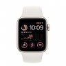 Apple Watch SE (2022) 40mm, Starlight Aluminum Case with Sport Band - White