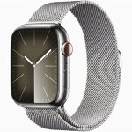 Apple Watch Series 9 45mm, Silver Stainless Steel, Milanese Loop