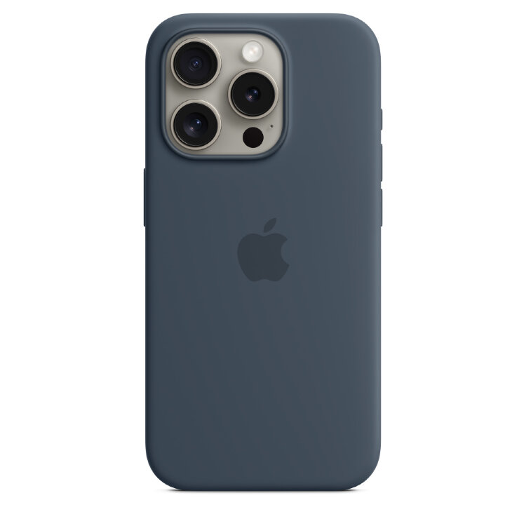 Силиконовый чехол для iPhone 15 с MagSafe - Штормовой Синий (Storm Blue)