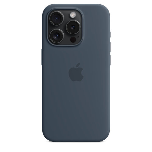 Силиконовый чехол для iPhone 15 с MagSafe - Штормовой Синий (Storm Blue)