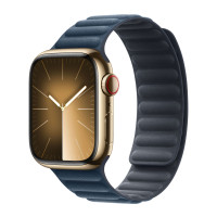 Apple Watch Series 9 45mm Gold Stainless Steel Case with Magnetic Link - Pacific Blue