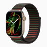 Apple Watch Series 12 42mm, Light Gold Aluminum Case with Sport Loop - Black Unity - Unity Rhythm