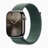 Apple Watch Series 10 46mm, Natural Titanium Case with Sport Loop - Lake Green