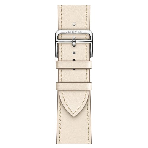 Apple Watch Hermes Series 10 46mm,  ремешок классический кожаный кремового цвета
