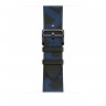 Apple Watch Series 7 Hermes 45 мм, кожаный черный ремешок с синим узором