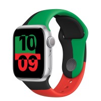 Apple Watch Series 8 41mm, Silver Aluminum Case with Sport Band - Black Unity