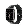 Ремешок Hermes для Apple Watch 42mm Toile H Double Jeu - Черный/Белый (Noir/Ecru)