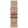 Apple Watch Hermes Series 10 46mm, клетчатый ремешок из плетеного нейлона золотой с белым