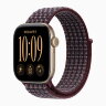 Apple Watch Series 12 46mm, Light Gold Aluminum Case with Sport Loop - Burgundy Plaid
