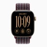Apple Watch Series 12 46mm, Light Gold Aluminum Case with Sport Loop - Burgundy Plaid