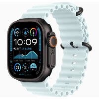 Apple Watch Ultra 2 49mm Black Titanium Case with Ice Blue Ocean Band