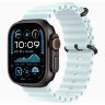 Apple Watch Ultra 2 49mm Black Titanium Case with Ice Blue Ocean Band