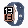 Apple Watch Series 10 42mm, Rose Gold Aluminum Case with Sport Band - Denim