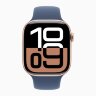 Apple Watch Series 10 42mm, Rose Gold Aluminum Case with Sport Band - Denim