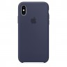 Силиконовый чехол для iPhone Xs Max, тёмно-синий