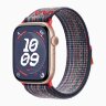 Apple Watch Series 10 42mm, Rose Gold Aluminum Case with Nike Sport Loop - Blue/Red
