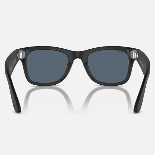 Ray-Ban Meta Wayfarer (Матовая черная оправа, линзы пыльно-голубые, Polarized) L