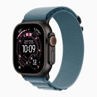 Apple Watch Ultra 3 49mm Black Titanium Case with Light Blue Alpine Loop (S)