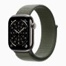 Apple Watch Series 11 42mm, Natural Titanium Case with Sport Loop - Forest