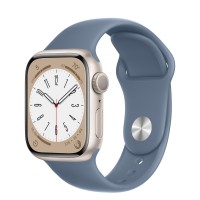 Apple Watch Series 8 41mm, Starlight Aluminum Case with Sport Band - Slate Blue