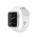 Apple Watch Series 1 38 mm, Корпус из серебристого алюминия, белый спортивный ремешок